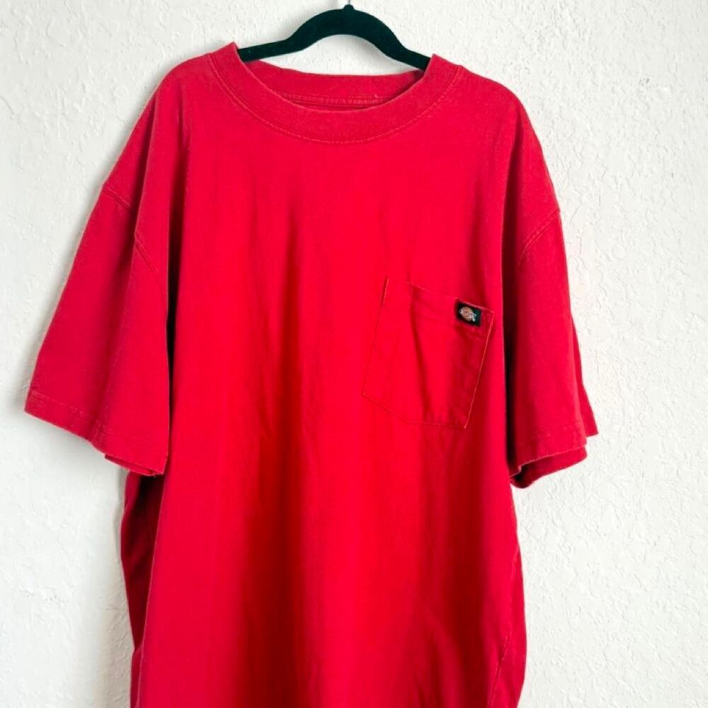 Dickies Red Oversized Pocket T-Shirt Size Large Workwear Streetwear